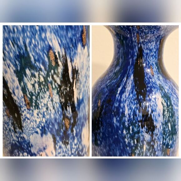 Badash Starry Night Blue Vase Murano Style - Picture 4 of 7